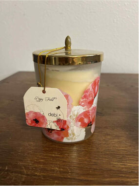 Debi Lilly Poppy Field Scented Jar Candle Floral Poppies Design Used